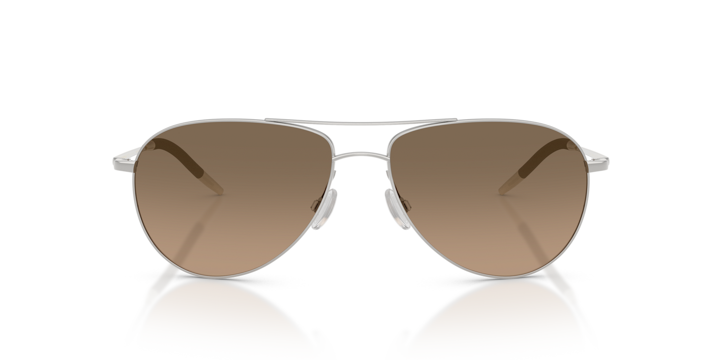 Sie Oliver Peoples Benedict mit Silver Gestell und Brown Gläsern - Bild Material