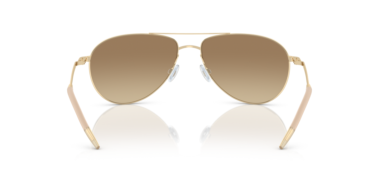 Sie Oliver Peoples Benedict mit Gold Gestell und Braun Gläsern - Bild Stegplättchen