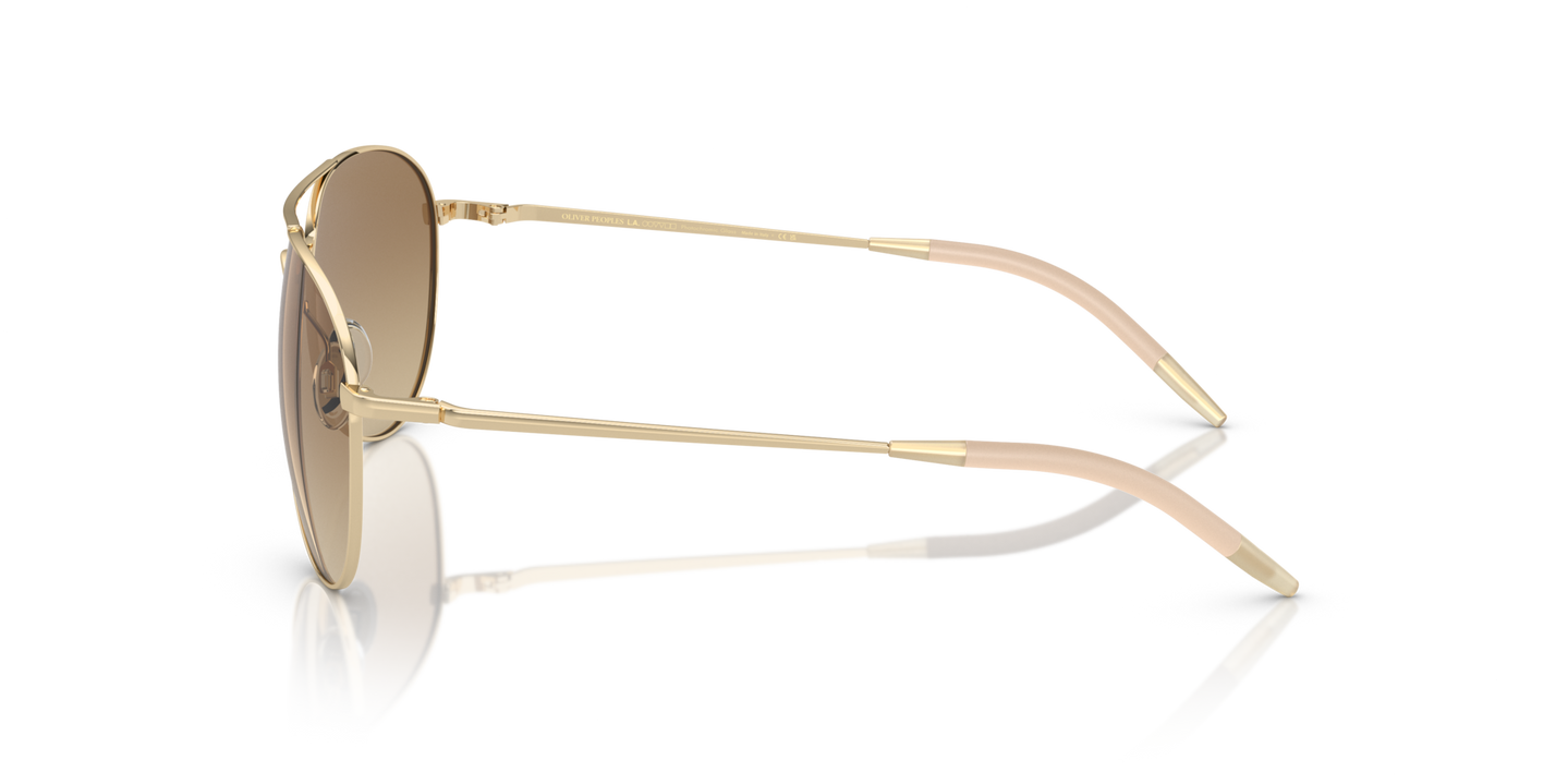 Oliver Peoples Benedict with Gold frame and Brown lenses - Image Hinge