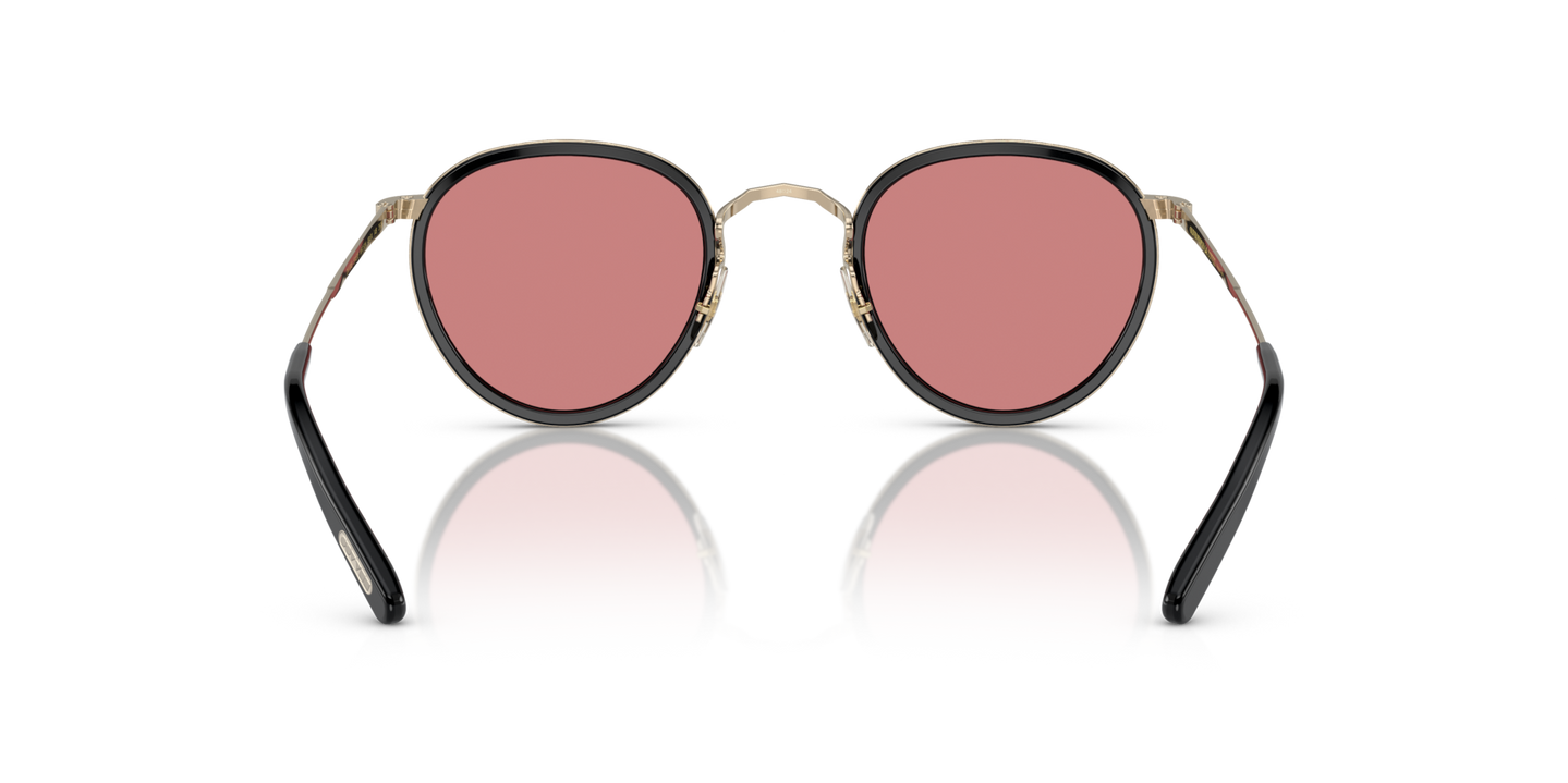 Oliver Peoples MP-2 Sun con montura Negro/Oro y lentes Violeta - Imagen Plaquetas nasales