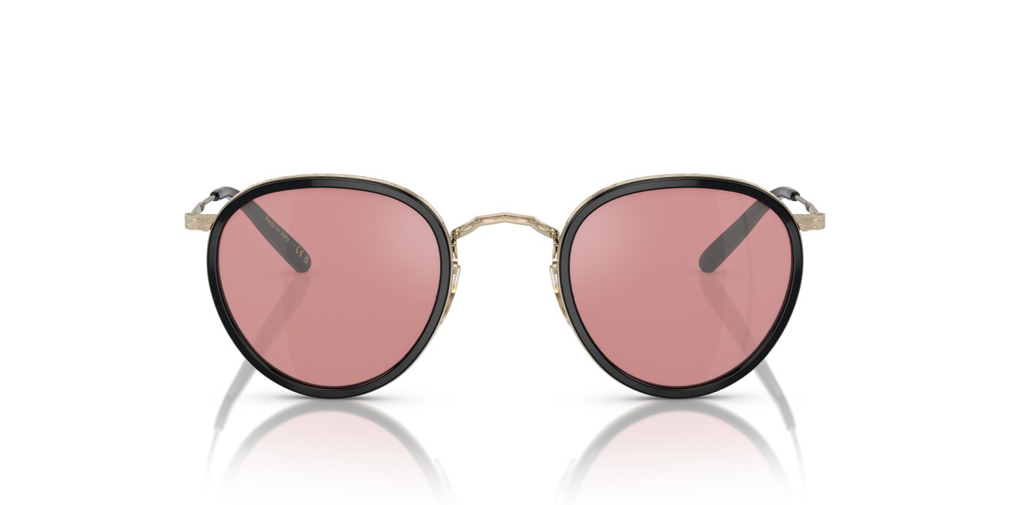 Oliver Peoples MP-2 Sun con montura Negro/Oro y lentes Violeta - Imagen Lentes