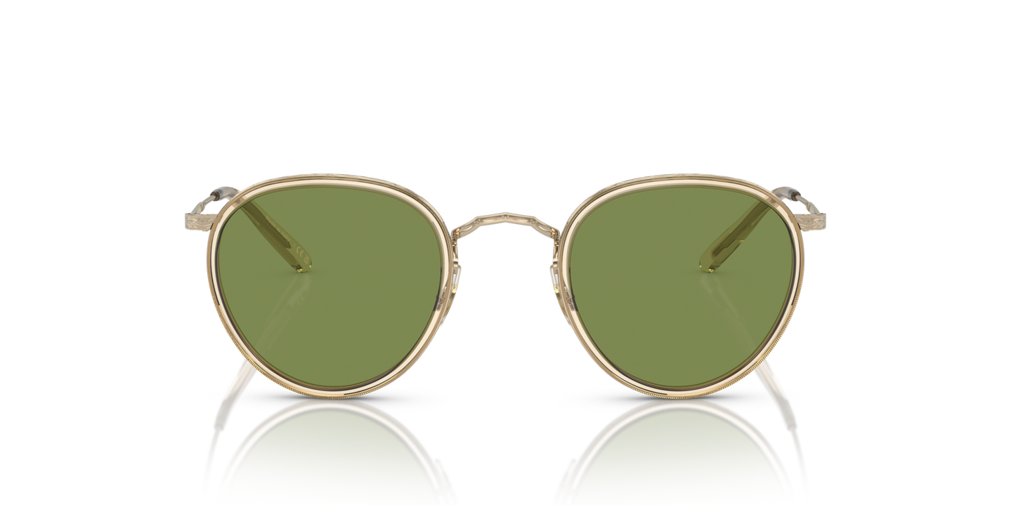 Oliver Peoples MP-2 Sun with Buff-Gold frame and Green lenses - Image Lenses