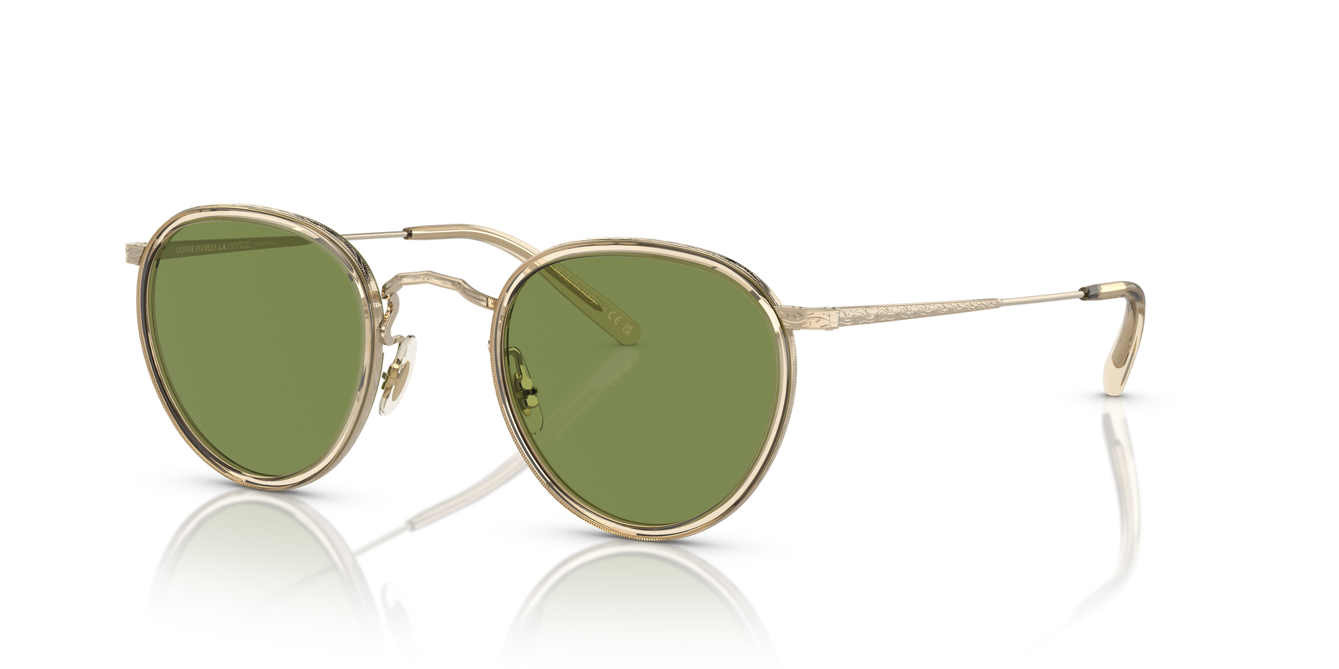 Oliver Peoples MP-2 Sun with Buff-Gold frame and Green lenses