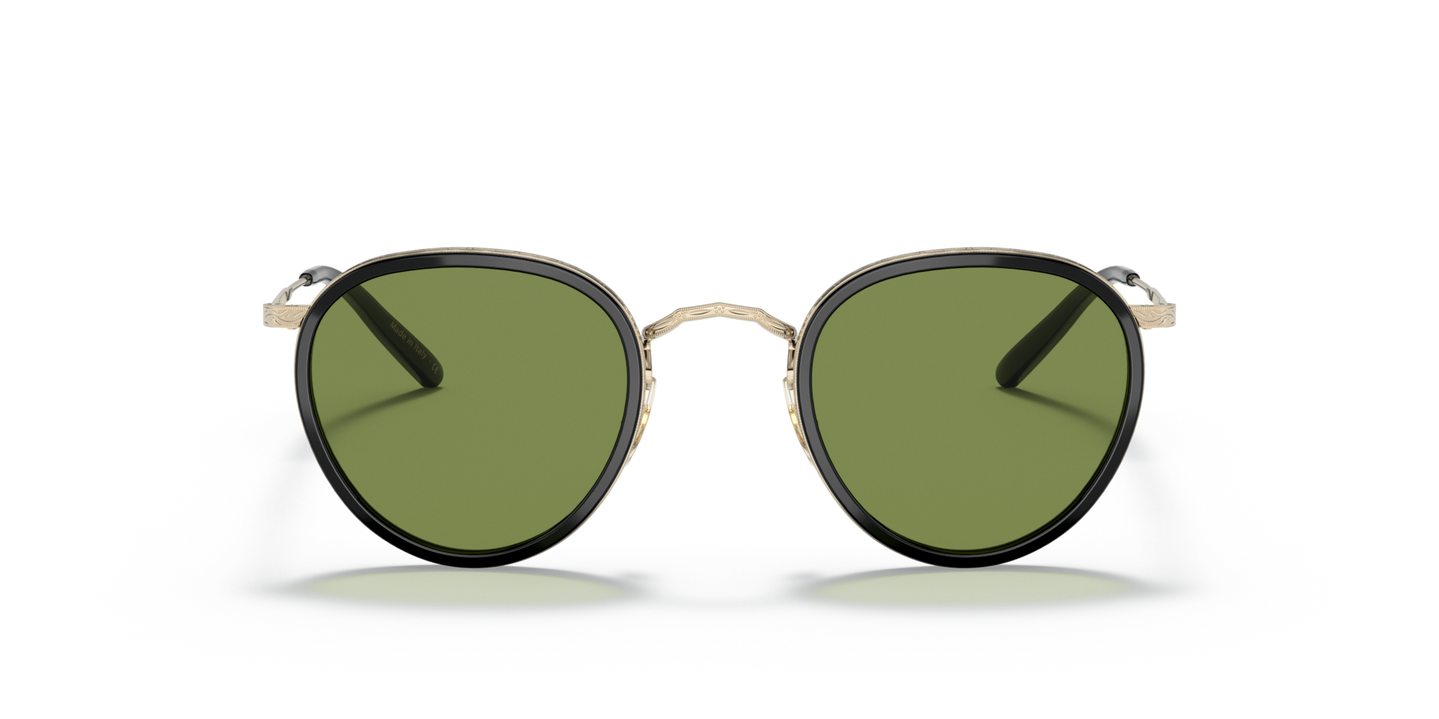 Oliver Peoples MP-2 Sun Exclusive with Black/Gold frame and Green lenses - Image Bridge