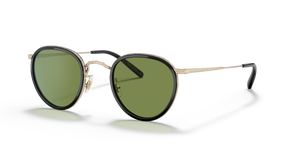 Sie Oliver Peoples MP-2 Sun Exclusive mit Schwarz/Gold Gestell und Grün Gläsern - Das Bild 1