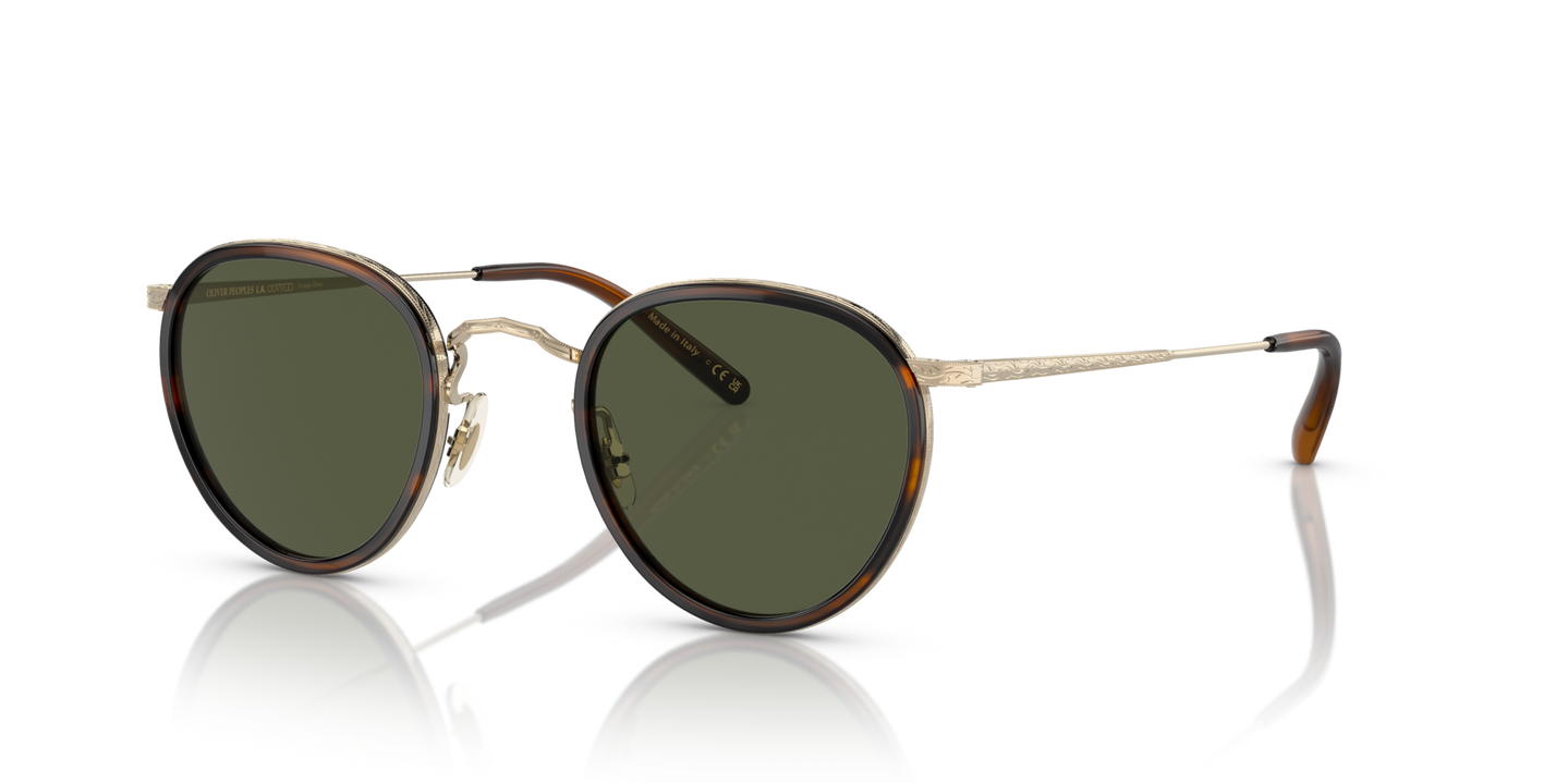 Oliver Peoples MP-2 Sun with Tuscany Tortoise/Gold frame and Green lenses - Image Filigrees