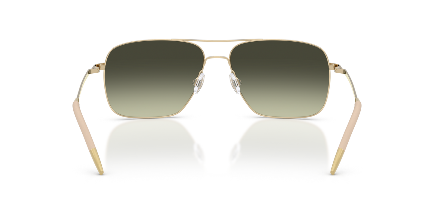 Sie Oliver Peoples Clifton mit Gold Gestell und Grün Gläsern - Bild Stegplättchen
