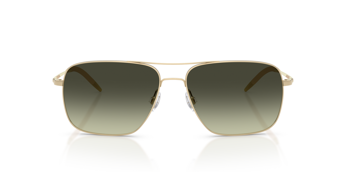 Sie Oliver Peoples Clifton mit Gold Gestell und Grün Gläsern - Bild Gläser