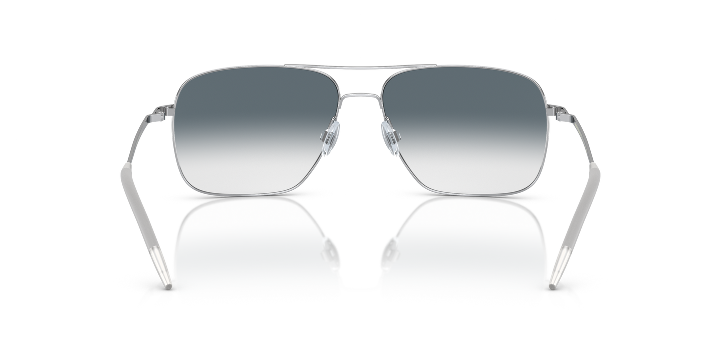 Oliver Peoples Clifton with Silver frame and Blue lenses - Image Nosepads