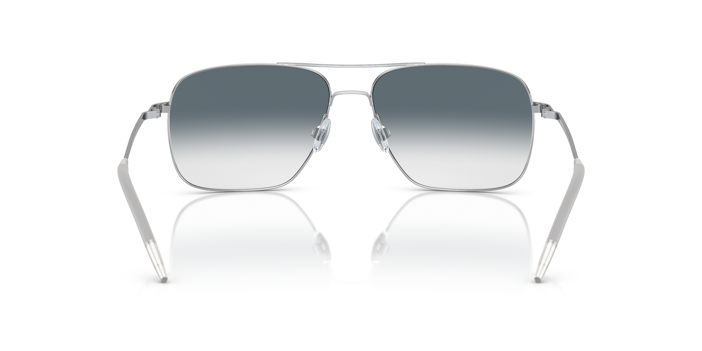 Oliver Peoples Clifton with Silver frame and Blue lenses - Image Nosepads