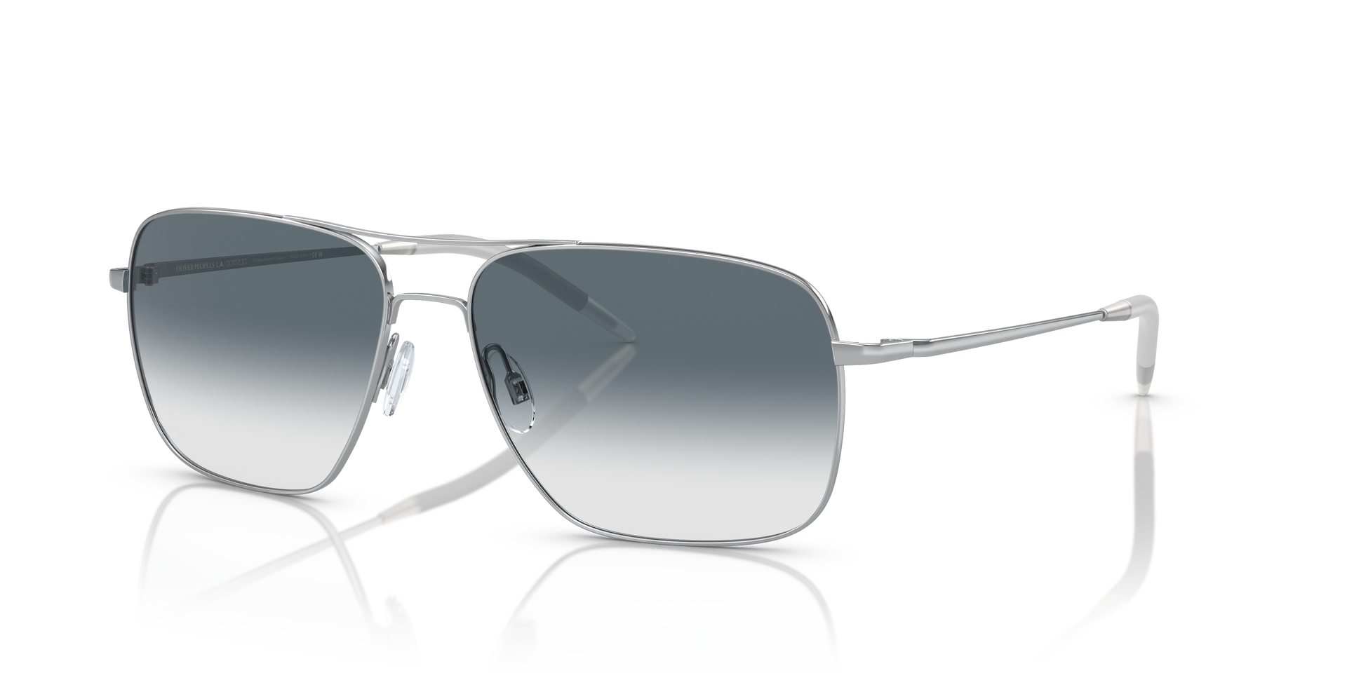 Oliver Peoples Clifton with Silver frame and Clear Gradient Blue