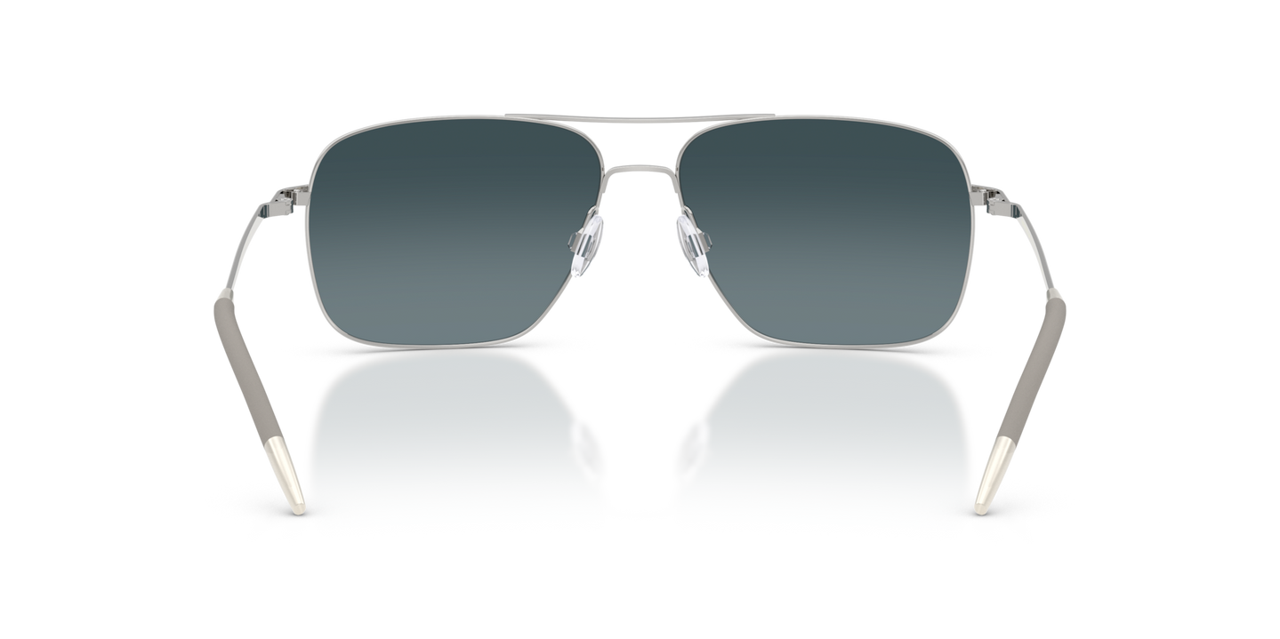 Oliver Peoples Clifton con montura Plateado y lentes Azul - Imagen Plaquetas nasales