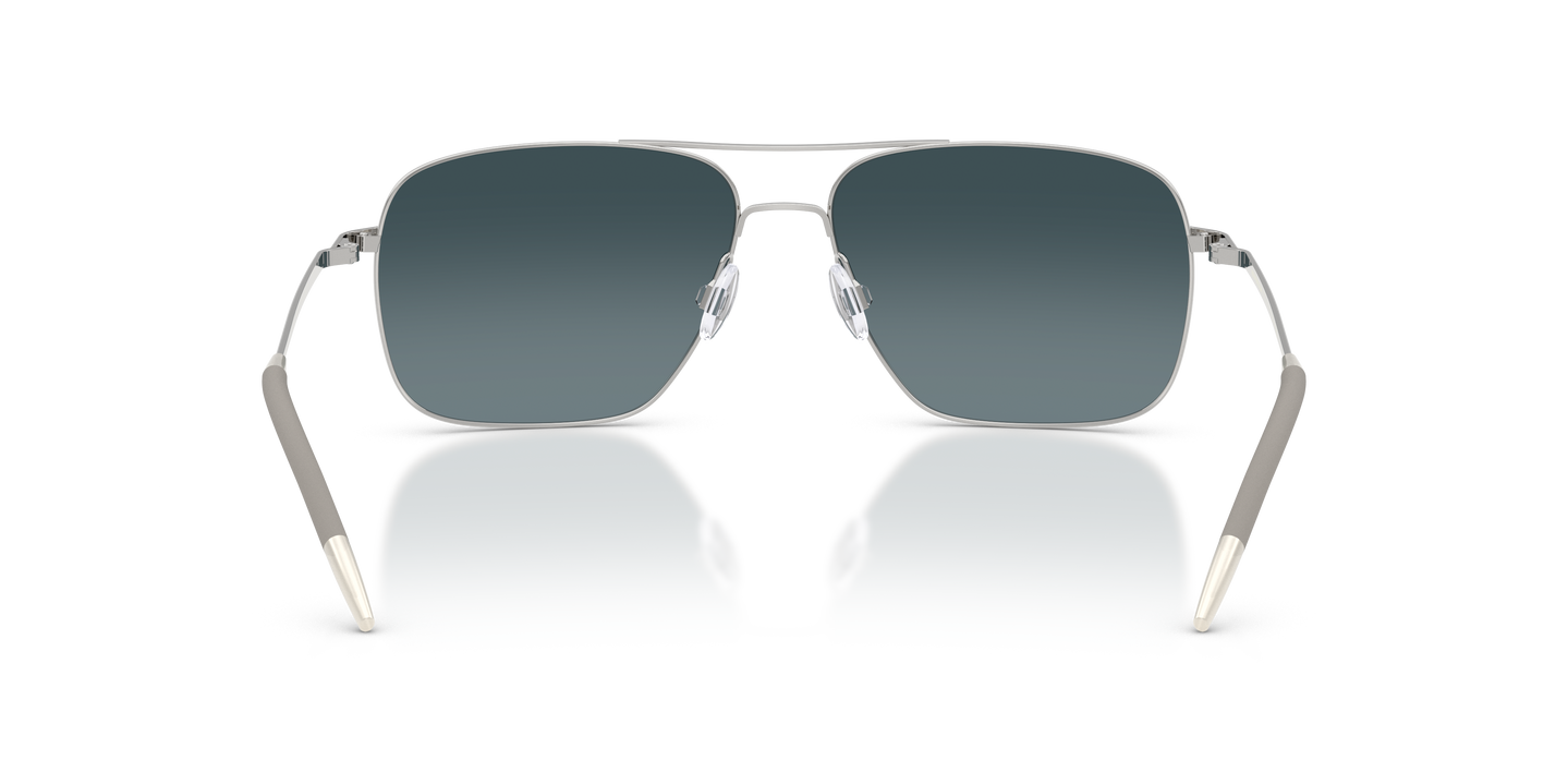 Oliver Peoples Clifton with Silver frame and Blue lenses - Image Nosepads