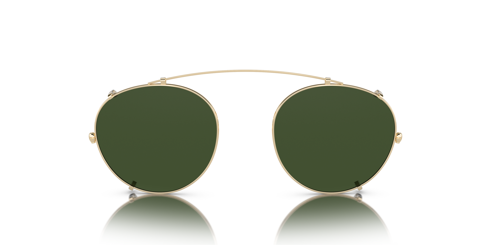 Oliver Peoples Coleridge Clip with Gold frame and Green lenses