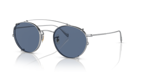 Oliver Peoples Coleridge Clip with Silver frame and Blue lenses