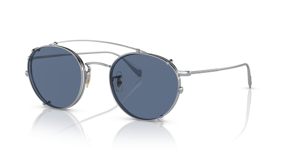 Oliver Peoples Coleridge Clip with Silver frame and Blue lenses