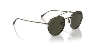 Oliver Peoples Coleridge Clip with Antique Gold frame and Green lenses - Image 5