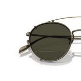 Oliver Peoples Coleridge Clip with Antique Gold frame and Green lenses - Variant