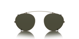 Oliver Peoples Coleridge Clip with Antique Gold frame and Green lenses - Image 1