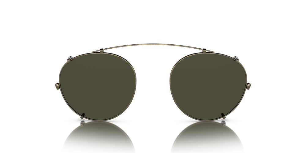Oliver Peoples Coleridge Clip with Antique Gold frame and Green lenses - Image 1