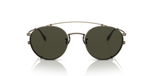 Oliver Peoples Coleridge Clip with Antique Gold frame and Green lenses - Image 4