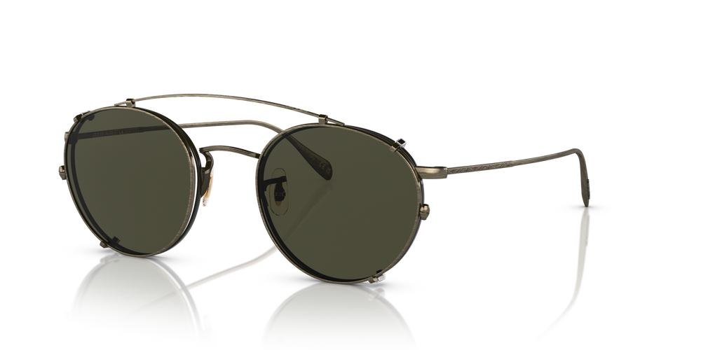 Oliver Peoples Coleridge Clip with Antique Gold frame and Green lenses - image 3