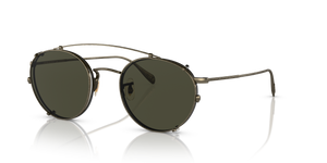 Oliver Peoples Coleridge Clip with Antique Gold frame and Green lenses - Image 3