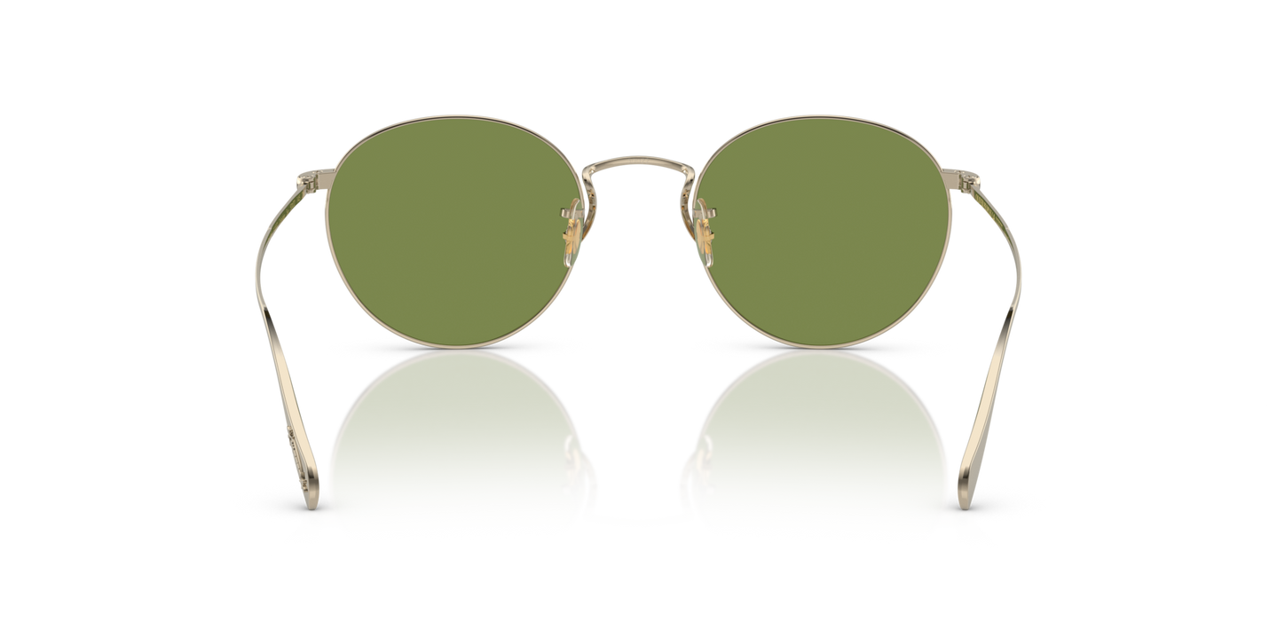 Oliver Peoples Coleridge Sun with Gold frame and Green lenses - Image Nosepads