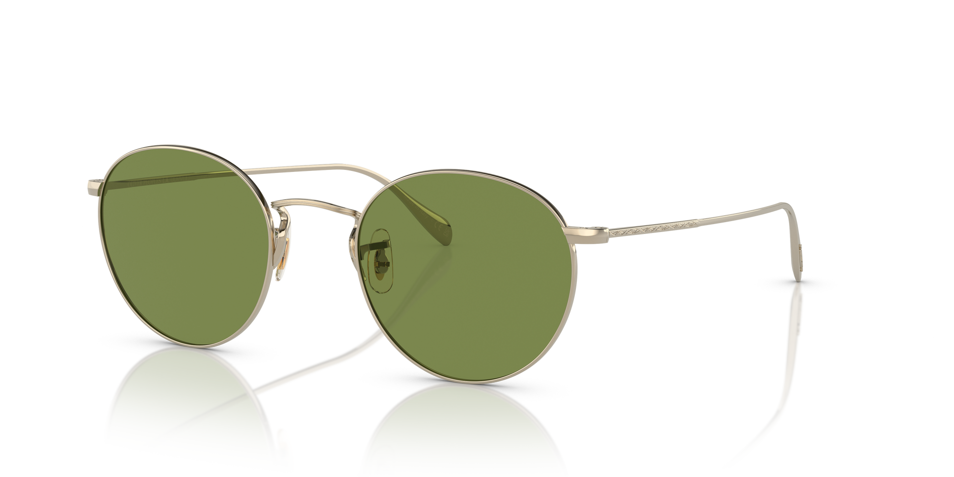 Oliver Peoples Coleridge Sun with Gold frame and Green C lenses
