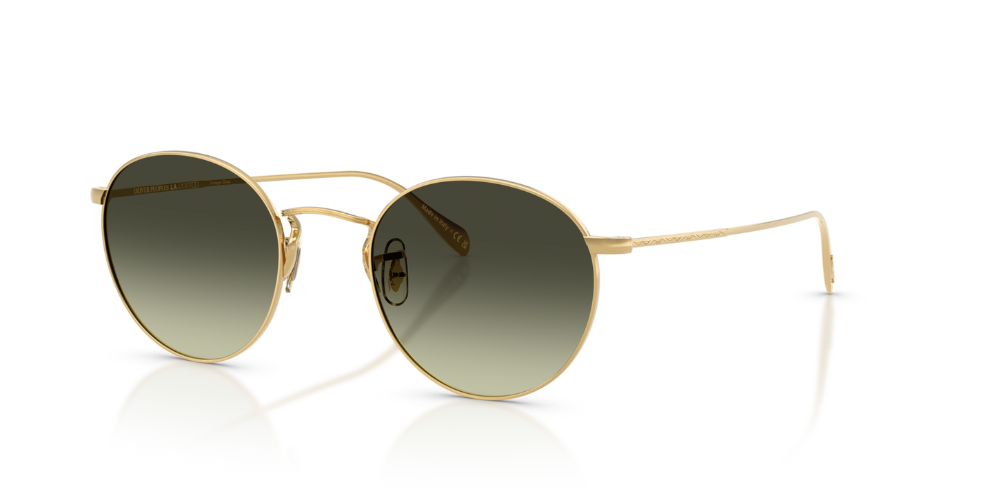 Oliver Peoples Coleridge Sun Gold Plated con montatura Oro giallo 18 carati e lenti  Verde - Immagine Materiali premium