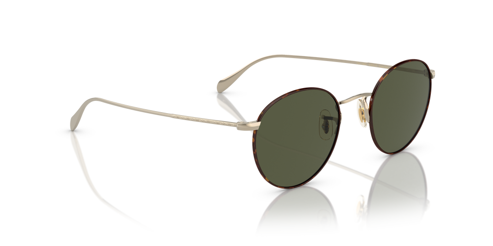 Oliver Peoples Coleridge Sun avec une monture Or-Écaille et des verres Vert - L'image 3