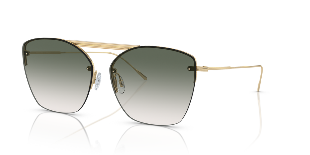 Sie Oliver Peoples Ziane mit Ziane Gold/Buff Top Bar Viridi Gestell und Grün Gläsern - bild 2
