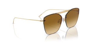 Sie Oliver Peoples Ziane mit Ziane Gold/Buff Top Bar Amaret Gestell und Braun Gläsern - bild 3