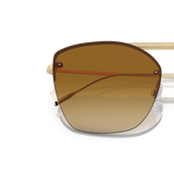 Sie Oliver Peoples Ziane mit Ziane Gold/Buff Top Bar Amaret Gestell und Braun Gläsern - Variant