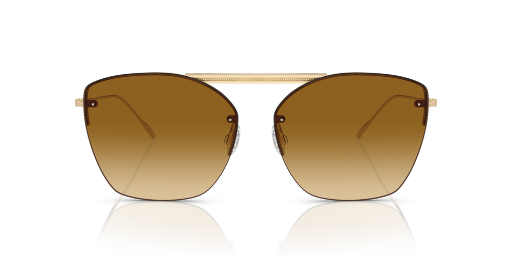 Sie Oliver Peoples Ziane mit Ziane Gold/Buff Top Bar Amaret Gestell und Braun Gläsern - bild 2