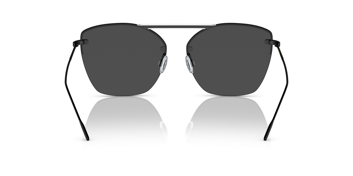 Oliver Peoples Ziane with Ziane Matte Black/Crystal Top frame and Black lenses - Image Nosepads