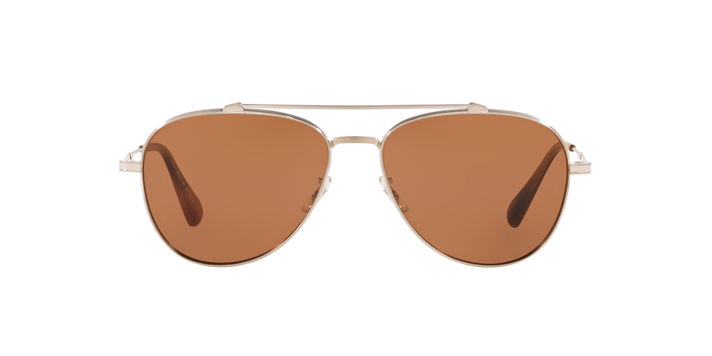 Oliver Peoples Rikson con montatura Argento Spazzolato e lenti  Arancione - L'immagine 2
