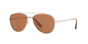 Oliver Peoples Rikson con montatura Argento Spazzolato e lenti  Arancione - L'immagine 1