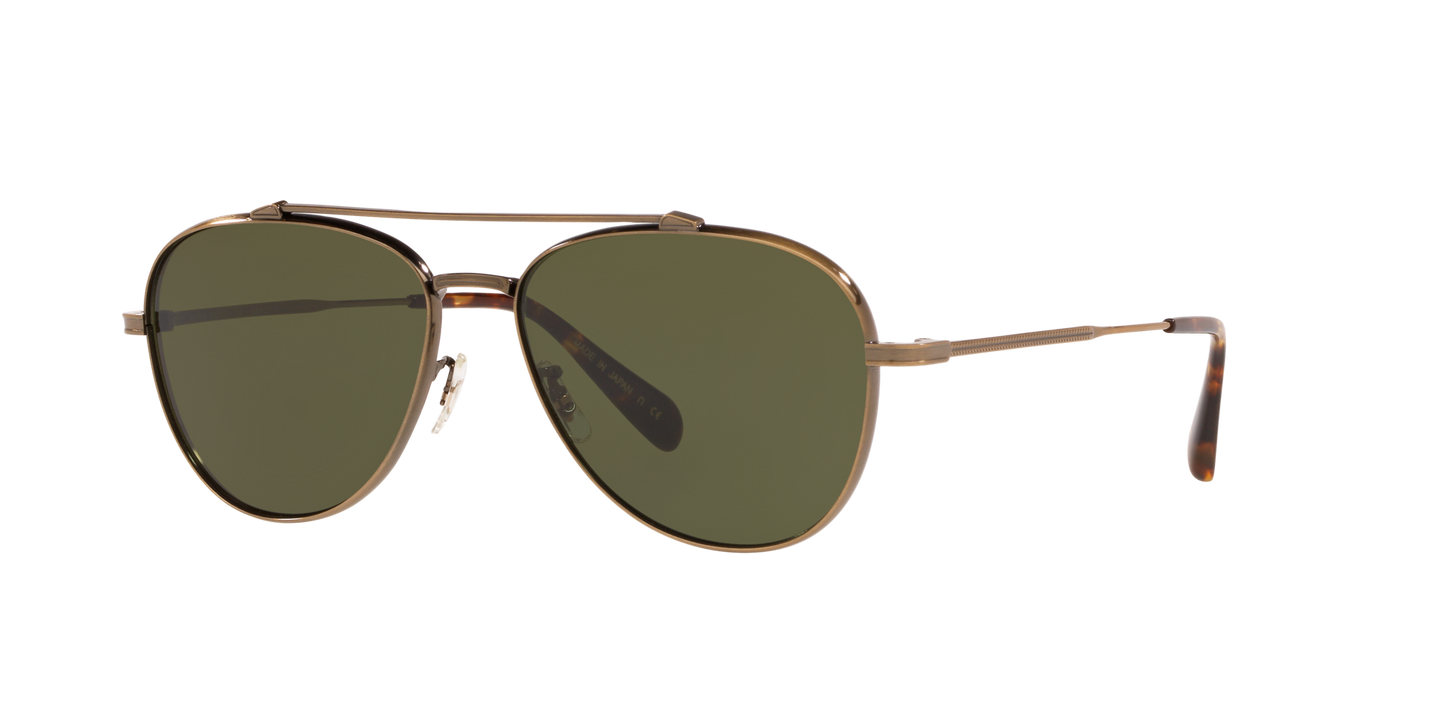 Oliver Peoples Rikson with Antique Gold frame and Green lenses - Image Filigrees