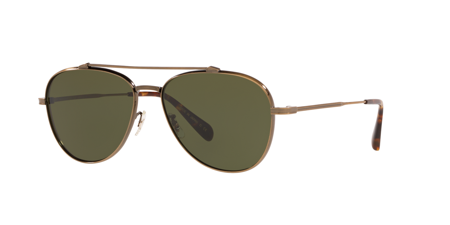 Oliver Peoples Rikson con montatura Oro Antico e lenti  Verde - Immagine Filigrane