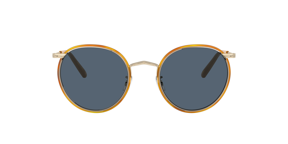Sie Oliver Peoples Casson mit Weichgold-Bernstein Gestell und Blau Gläsern - Das Bild 2
