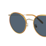 Sie Oliver Peoples Casson mit Weichgold-Bernstein Gestell und Blau Gläsern - Variant