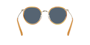 Sie Oliver Peoples Casson mit Weichgold-Bernstein Gestell und Blau Gläsern - Das Bild 4