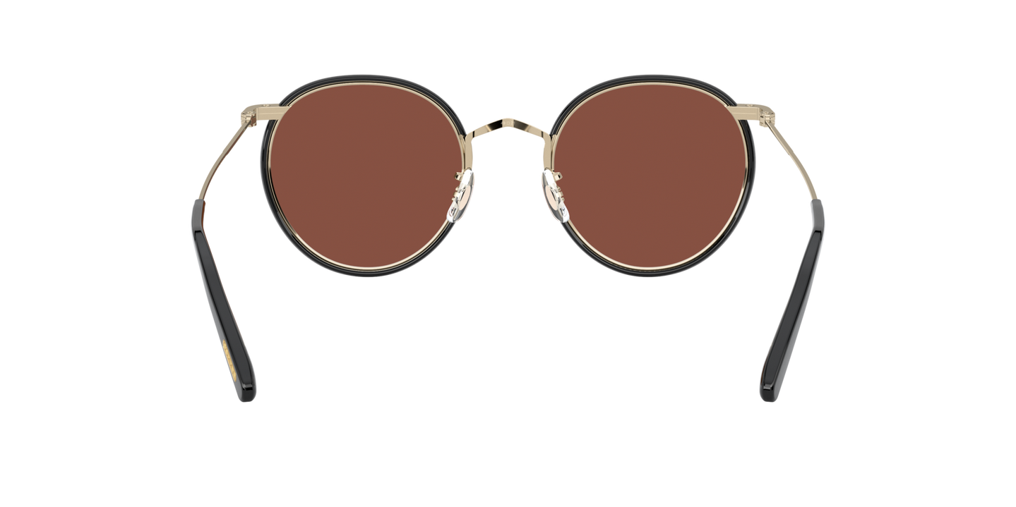 Oliver Peoples Casson avec une monture Or pâle-Noir et des verres Brun - Image Plaquettes de nez