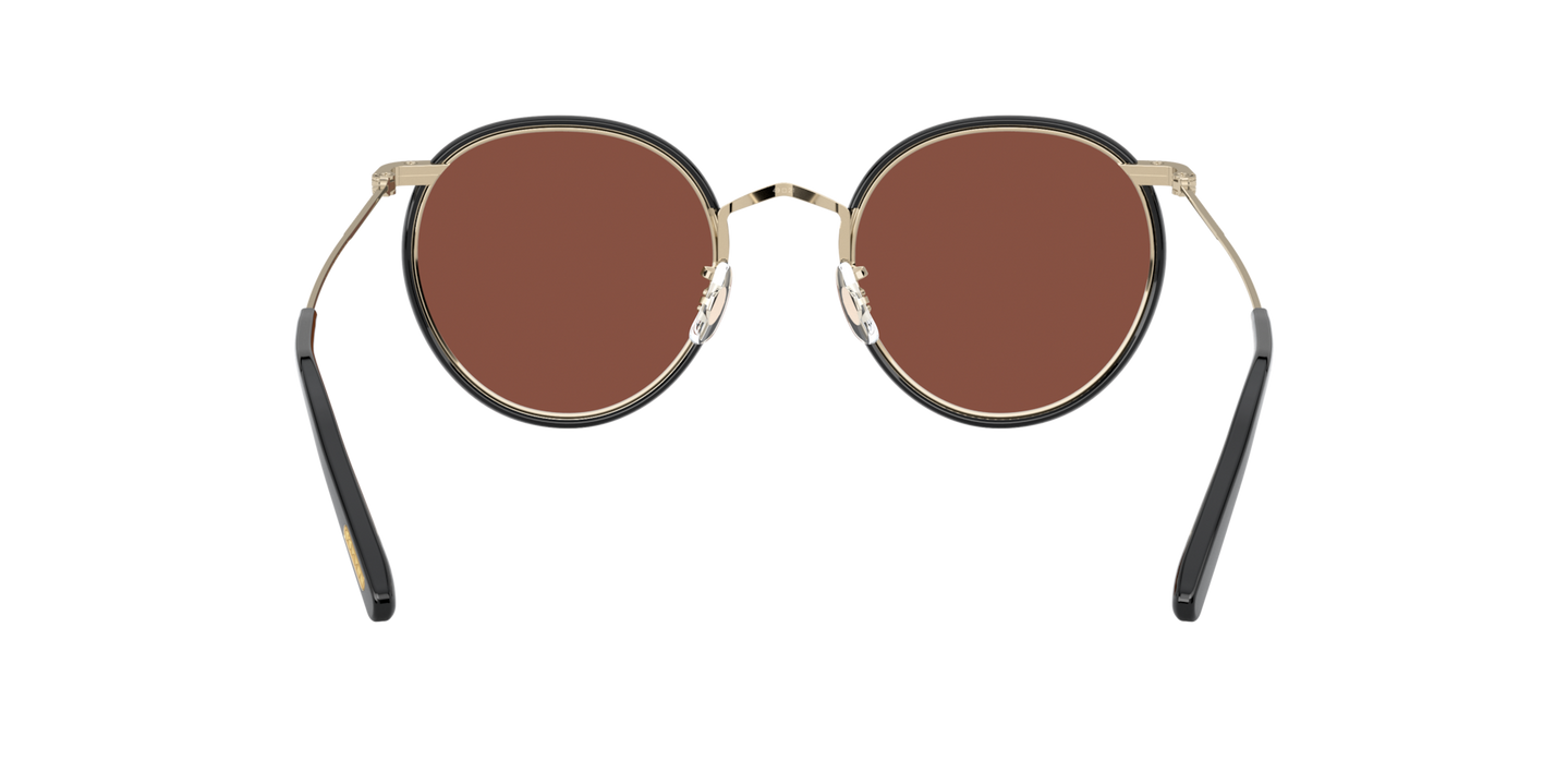 Oliver Peoples Casson avec une monture Or pâle-Noir et des verres Brun - Image Plaquettes de nez