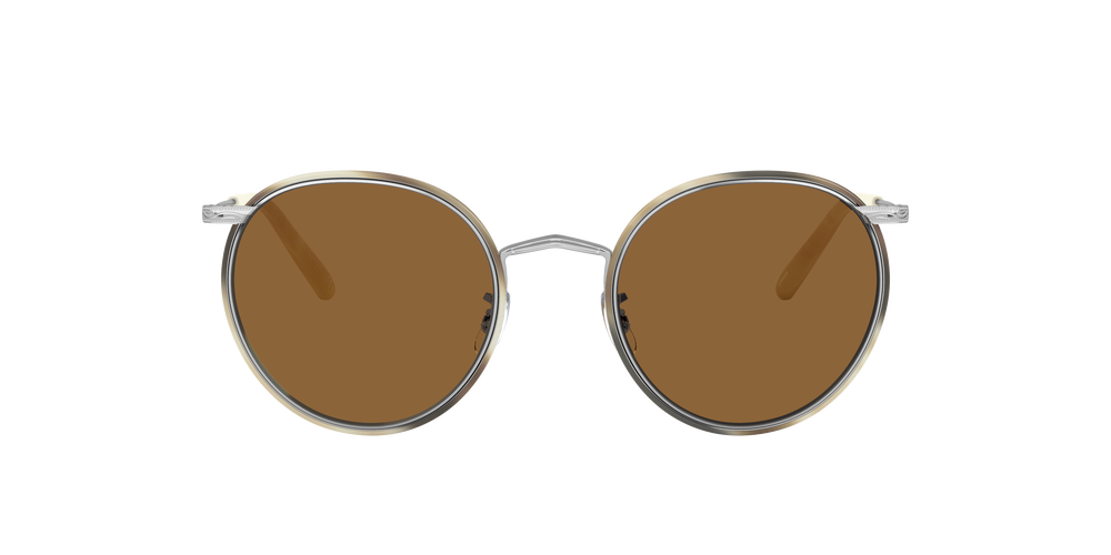 Sie Oliver Peoples Casson mit Silber-Beige Horn Gestell und Braun Gläsern - Das Bild 2
