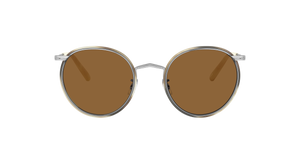 Sie Oliver Peoples Casson mit Silber-Beige Horn Gestell und Braun Gläsern - Das Bild 2