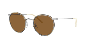 Sie Oliver Peoples Casson mit Silber-Beige Horn Gestell und Braun Gläsern - Das Bild 1