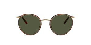 Sie Oliver Peoples Casson mit Antikgold-Mahogani dunkel Gestell und Grün Gläsern - Das Bild 2