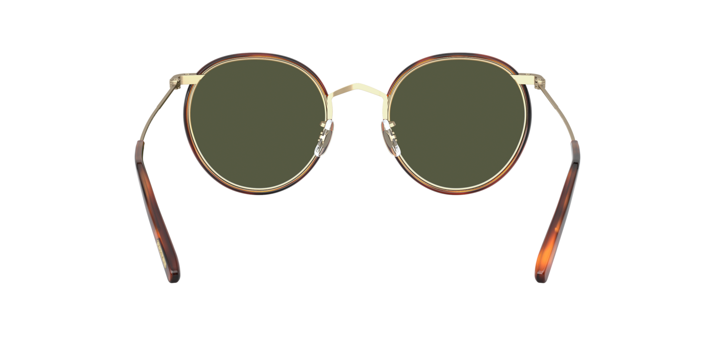 Oliver Peoples Casson with Antique Gold-Dark Mahogany frame and Green lenses - Image Nosepads